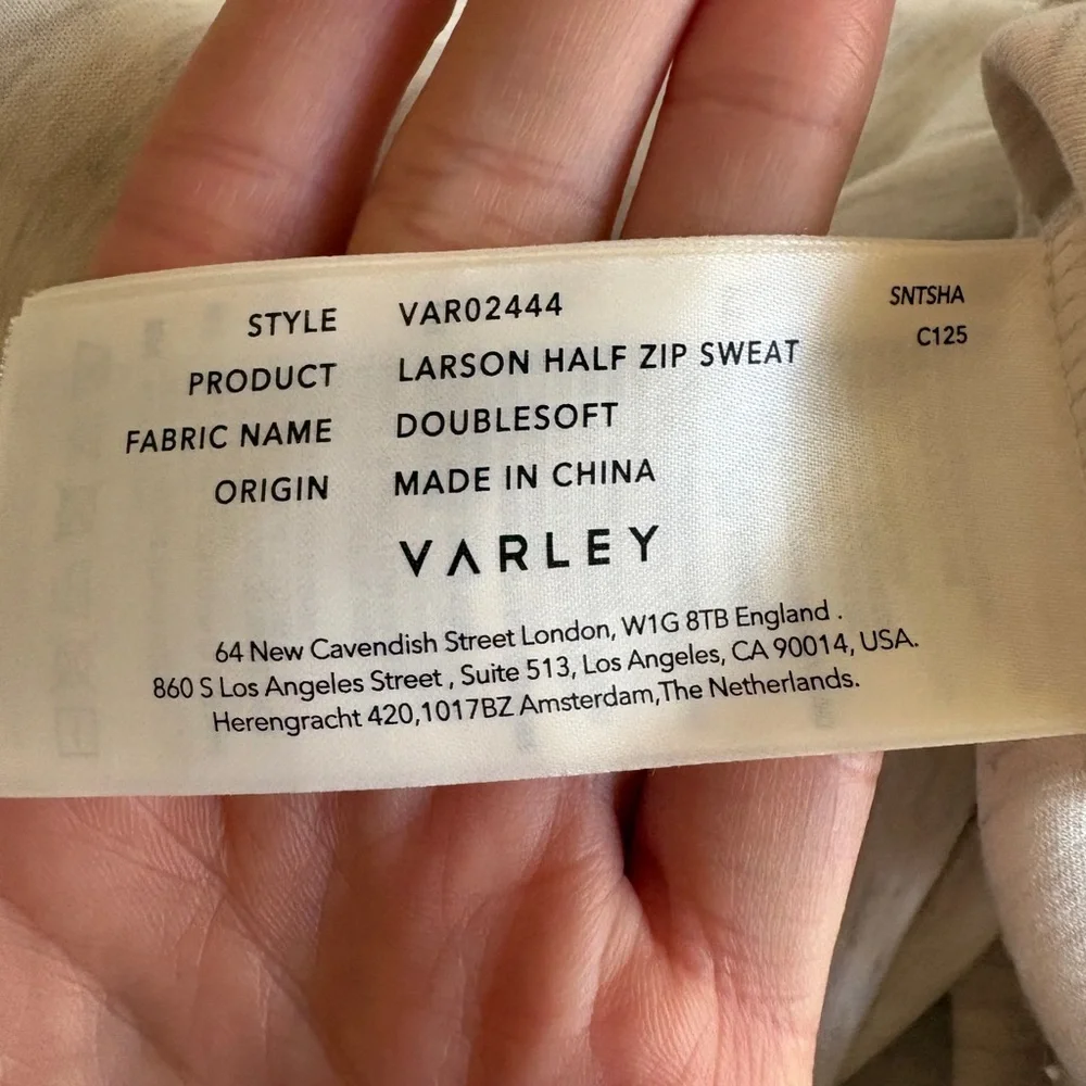 Varley Larson Ivory Marl Half-Zip Sweater - Picture 16 of 16